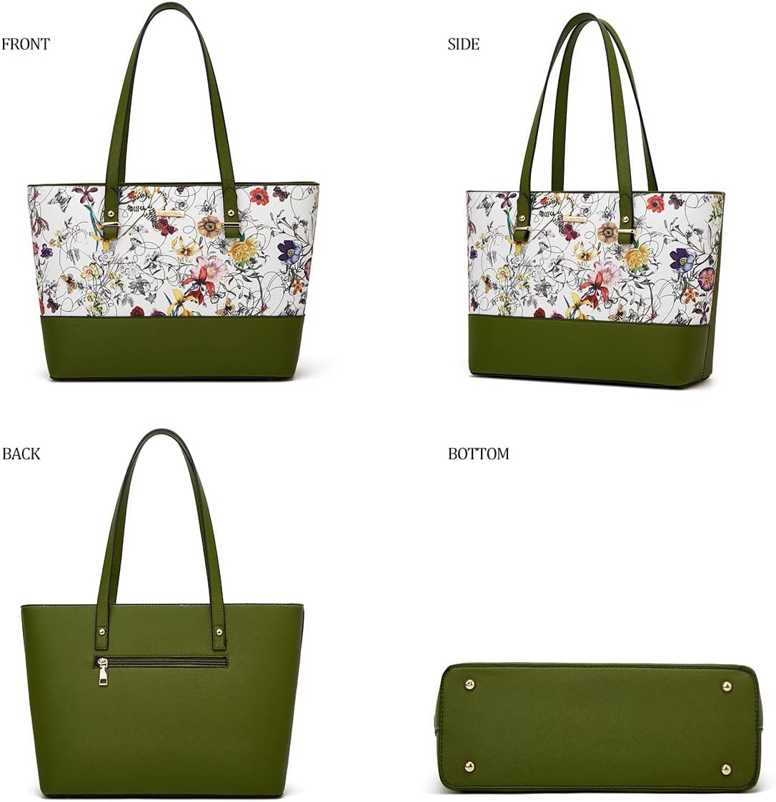 Women Fashion Handbags Wallet Tote Bag Shoulder Bag Top Handle Satchel Purse Set 4pcs - Image 2