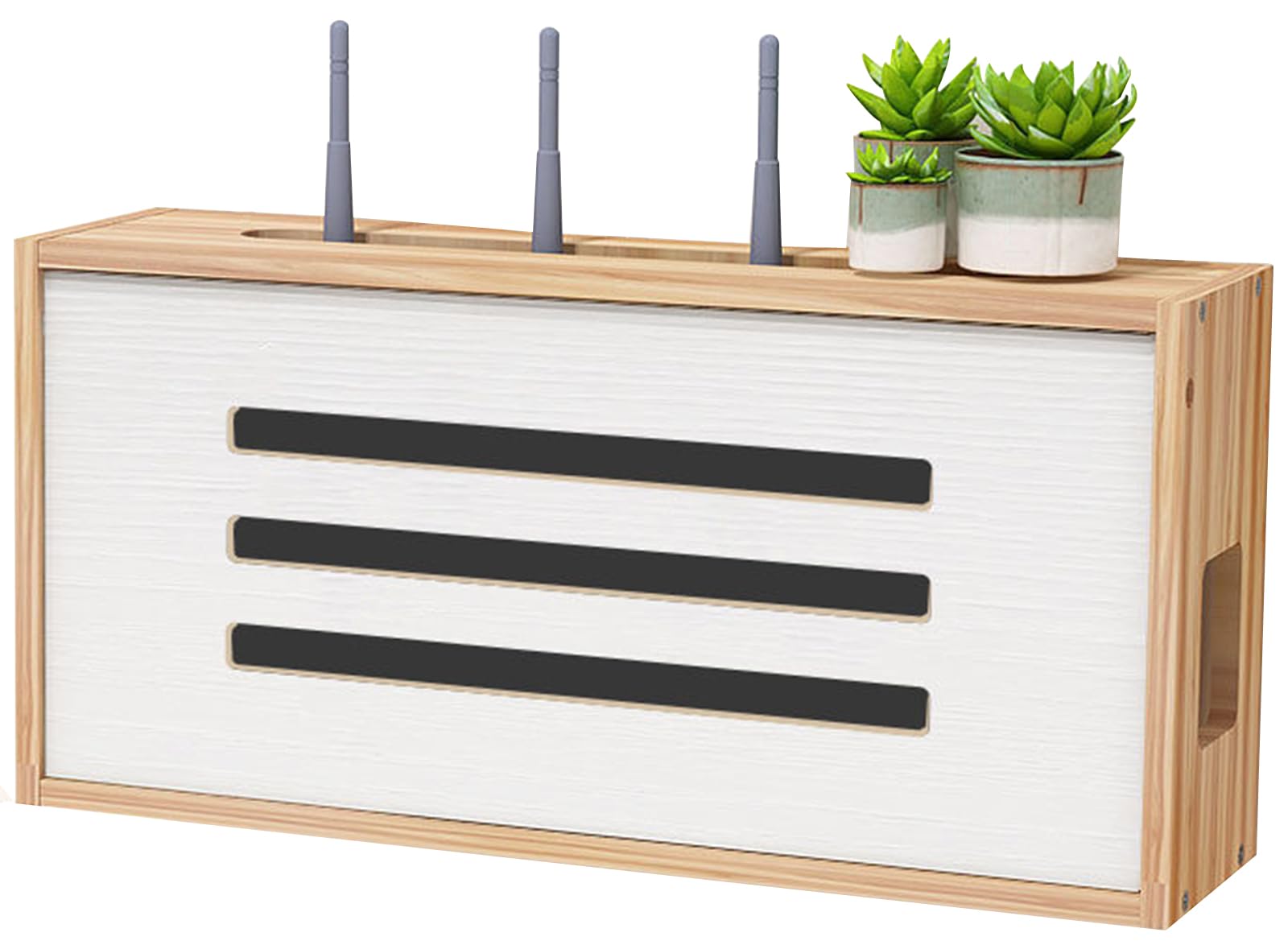 Étagère murale flottante pour routeur WiFi pour gestion des câbles, support de routeur marron élégant, solution de dissimulation pour espaces de vie organisés