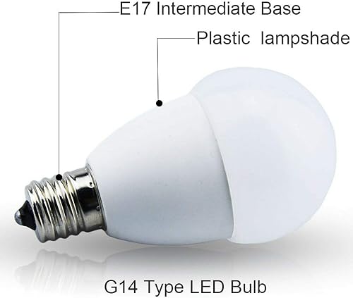Miniatura 3 de Lxcom Lighting Bombilla LED E17 de 6 W, bombilla globo E17, base intermedia de 50 W, bombilla incandescente equivalente a bombillas LED G14, blanco