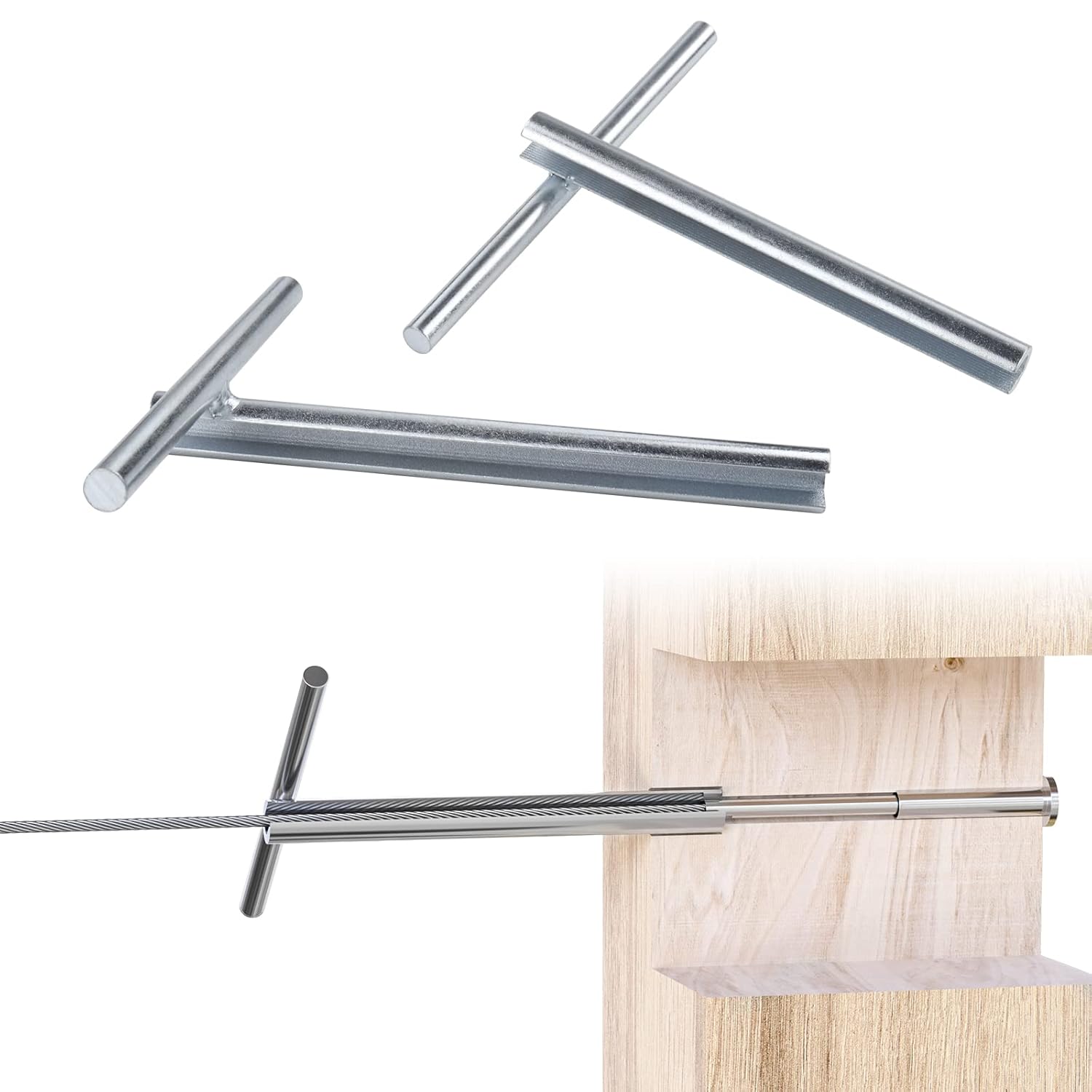 Muzata 2 Pack Upgraded Custom Socket Wrench for 1/8" Invisible Cable Railing Kit Hardware Hidden Tensioner on Wood Metal Posts for Cable Railing System CT16