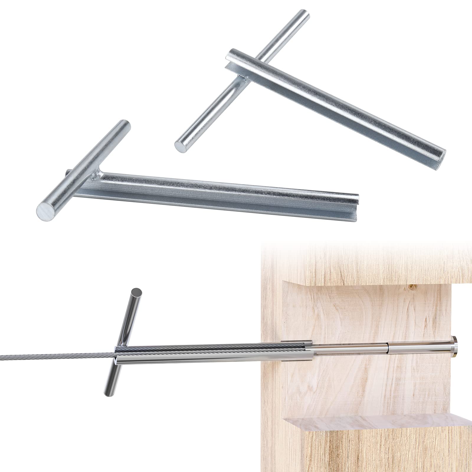 Muzata 2 Pack Upgraded Custom Socket Wrench for 1/8" Invisible Cable Railing Kit Hardware Hidden Tensioner on Wood Metal Posts for Cable Railing System CT16