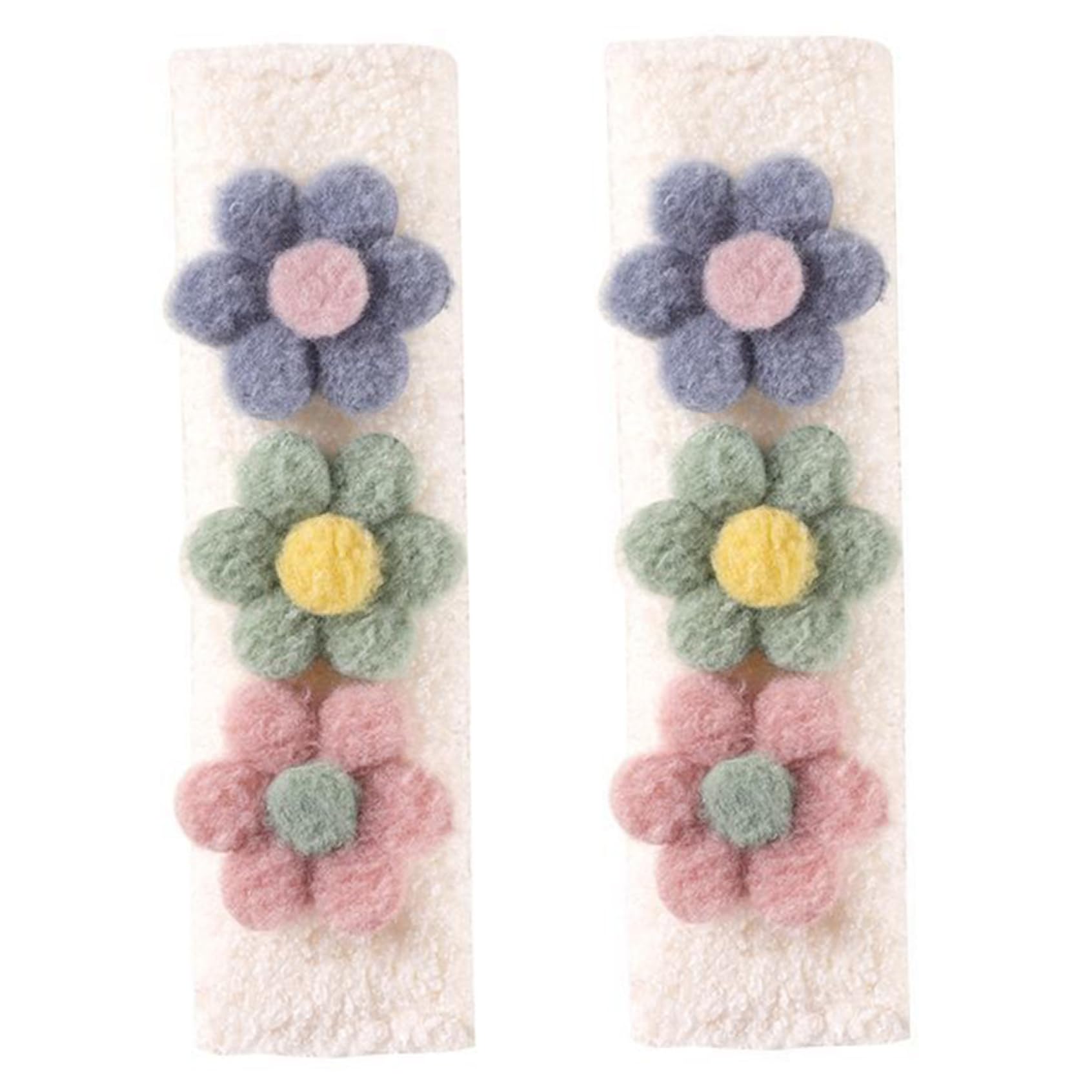Hotainoys 2Pcs Seatbelt Covers, Flower Soft Cute Seatbelt Covers Multi-Use Widely Fit Comfort Car Seat Strap Pads for Women Kids Cute
