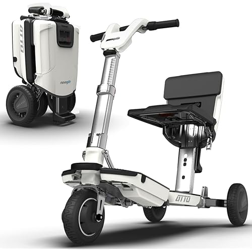 ATTO Folding Travel Powered Mobility Scooter by MovingLife, Full-Size Portable Electric Scooter, Lightweight Lithium Battery, Airline Approved