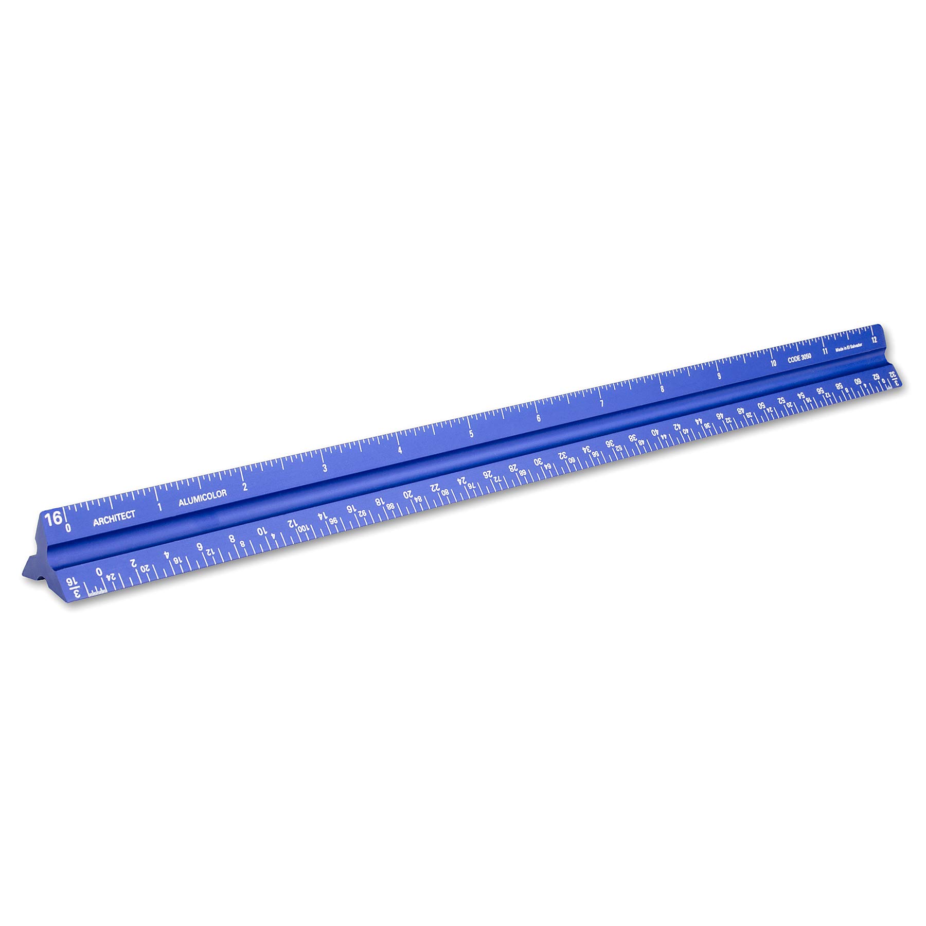 Alumicolor Aluminum Architect Solid Drafting Scale, 12IN, Blue