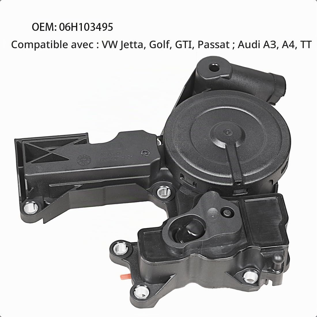 Séparateur d'Huile, Valve PCV 06H103495A, 06H103495AE pour Audi A3/A4/A5/Q5/TT, VW Golf/Passat/Tiguan, SEAT Leon, Skoda Octavia