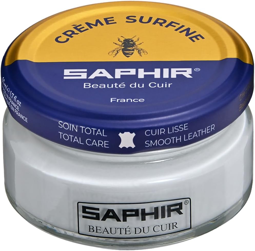 Saphir 9550032 Fine Beeswax Shoe Cream and Polish, 1.7 fl oz (50 ml), Emulsifying, Moisturizing, Recoloring, Glossy