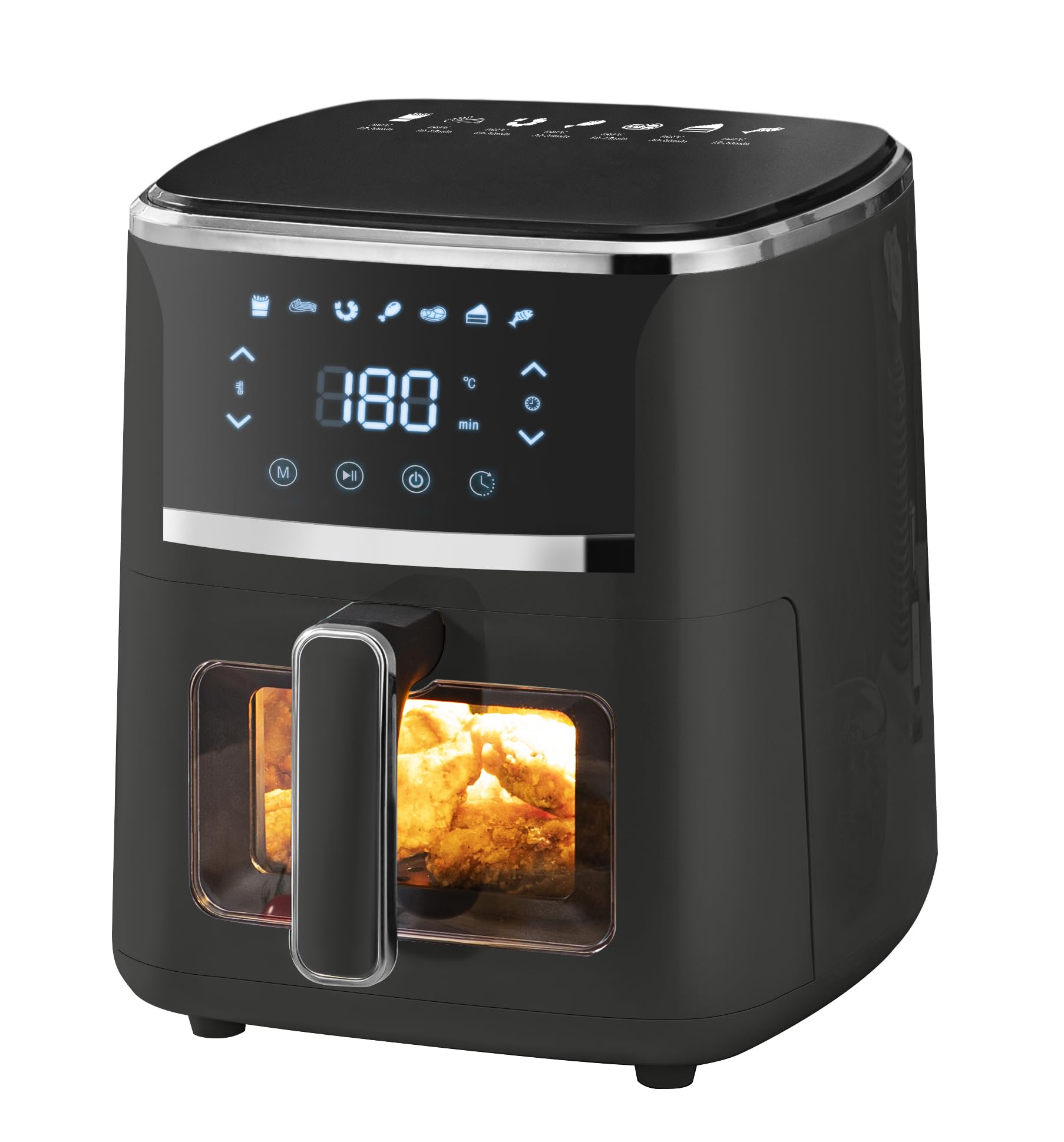 Necchi Friggitrice ad Aria NK815DT, 5L, 1400W, 7 Programmi Preimpostati, Temperature regolabile da 80° e 200°, Timer fino a 60' Progettata per una cucina più sana e gustosa