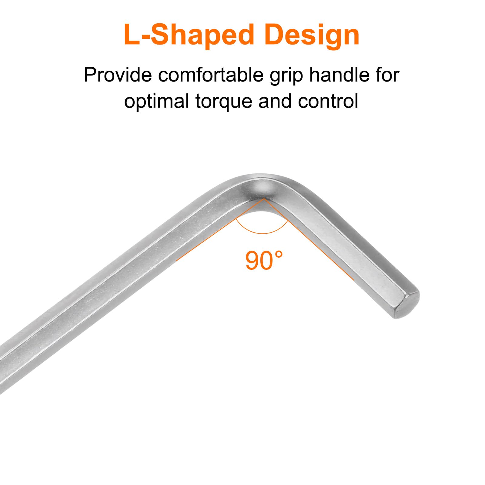 QUARKZMAN 20 Piezas de Llave Hexagonal de 6 mm, Llave Hexagonal en Forma de L de Acero Cromado Vanadio para Reparaciones en el Hogar, Tono Plateado