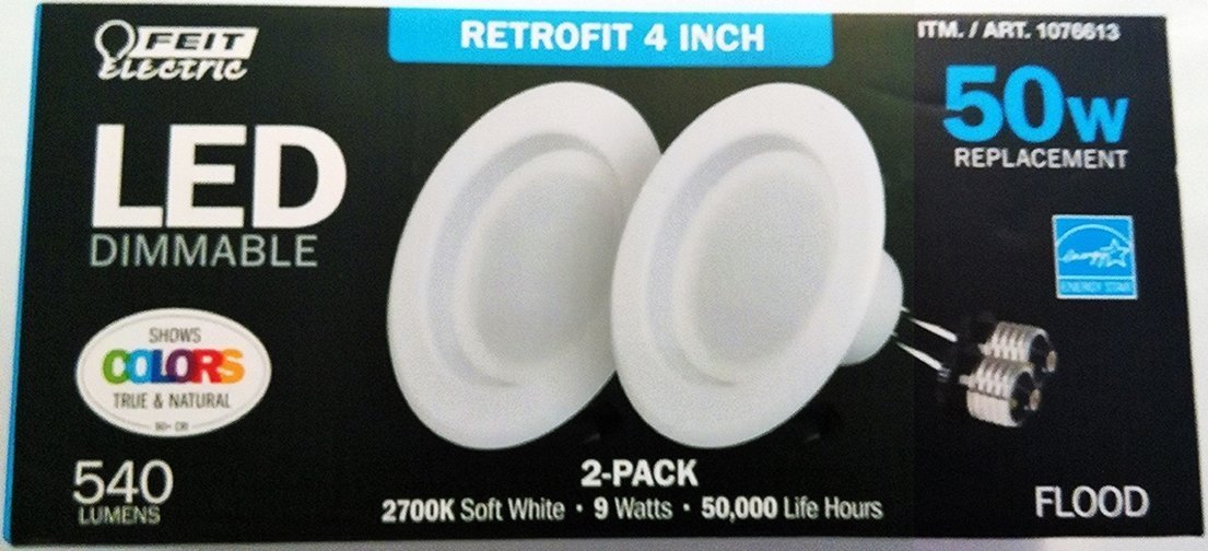 Feit Dimmable Led 4-Inch Retrofit Kit 50W Replacement (2 Pack)