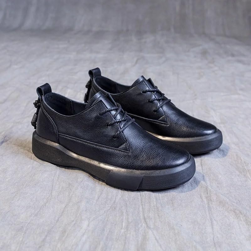 Women's Flat Shoes Lace-Up Round Comfort Versatile Casual Single Shoes2