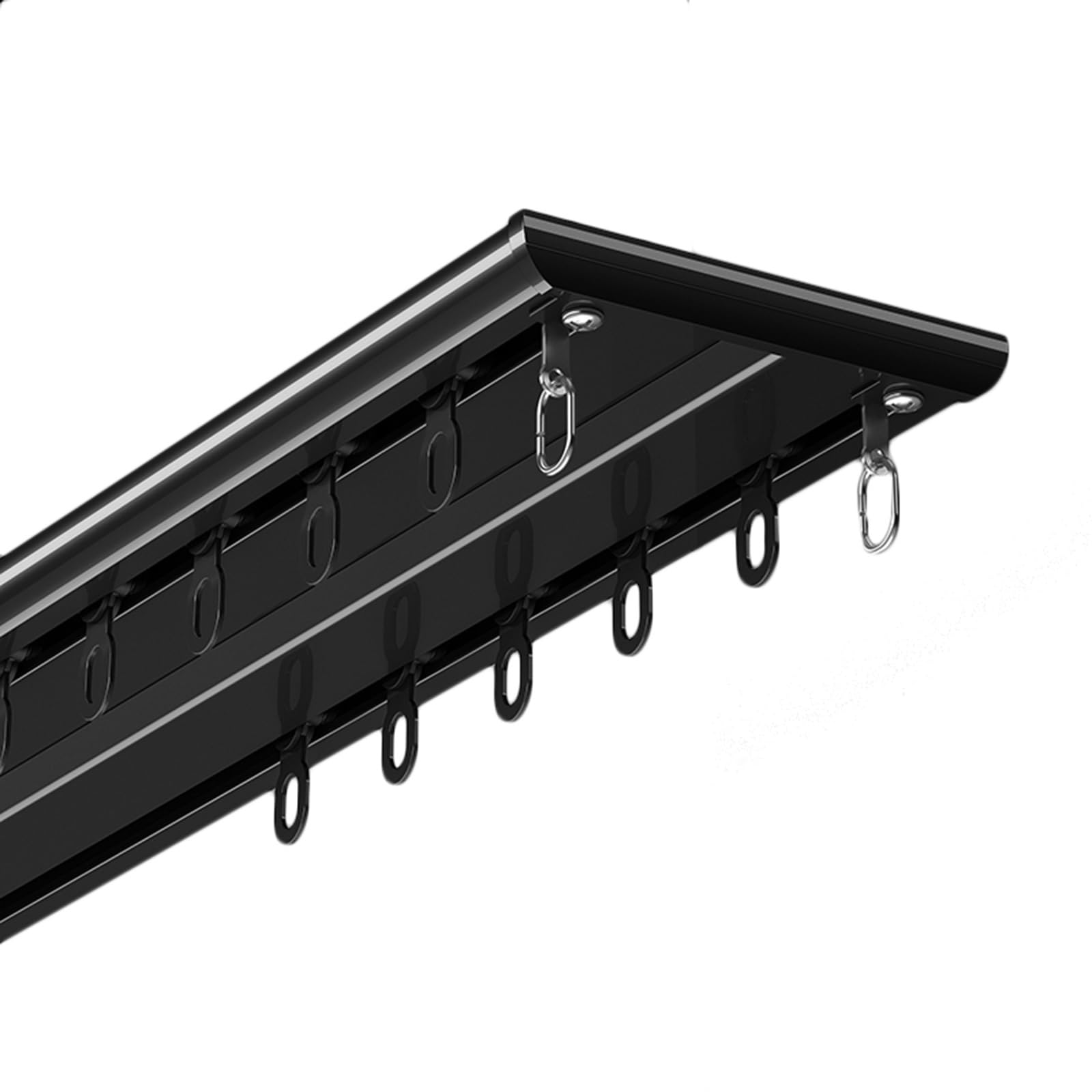 WQPMNYG Ultra-Thin Double Curtain Rod, Silent Sliding Hook, Aluminum Alloy, Top-Mount, 100cm - Invisible Double Rail for Easy Installation and Elegant Drapery Solutions