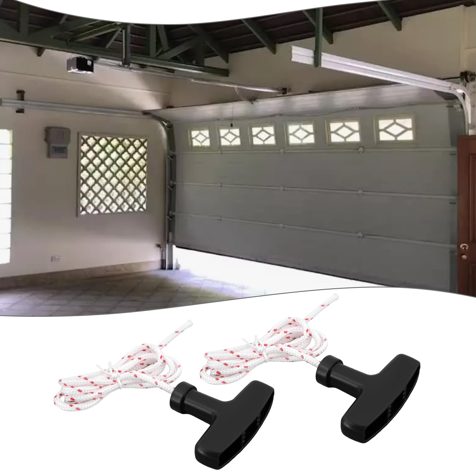 2 Piezas de Cordón de Liberación de Emergencia para Puerta de Garaje con Asa Longitud de Cuerda de 1 M Grosor de Cuerda de 4,5 Mm Carga