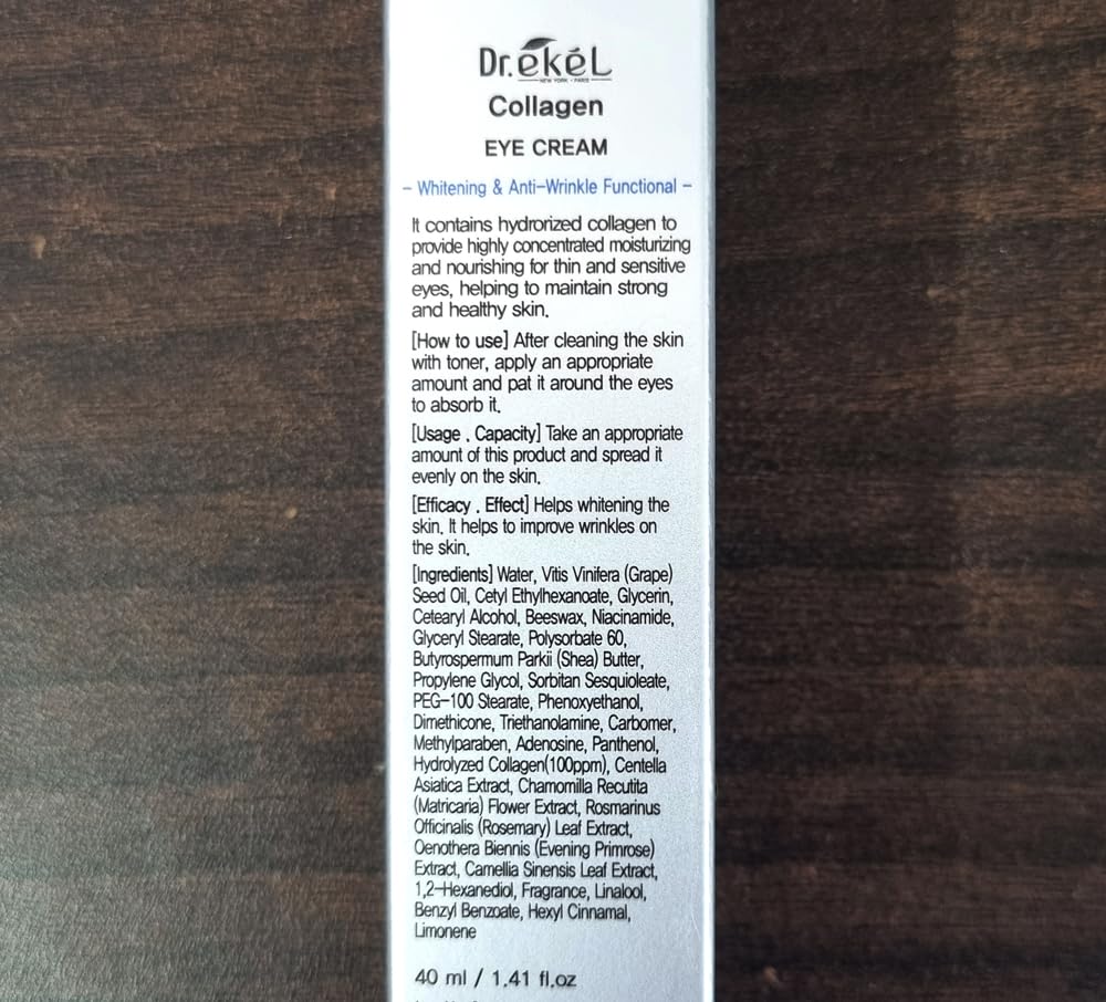 3W Clinic Dr. Ekel Collagen Eye Cream, Anti-Aging Moisturizer, Day and Night, 1.41 fl oz/Korea-Beauty/Korea Made