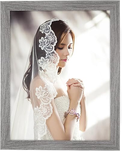 Vista 148 de Marco gris rústico de 18 x 24 pulgadas, marco para póster de 18 x 24 pulgadas, color gris envejecido, grande, retro, natural, 24 x 18 pulgadas