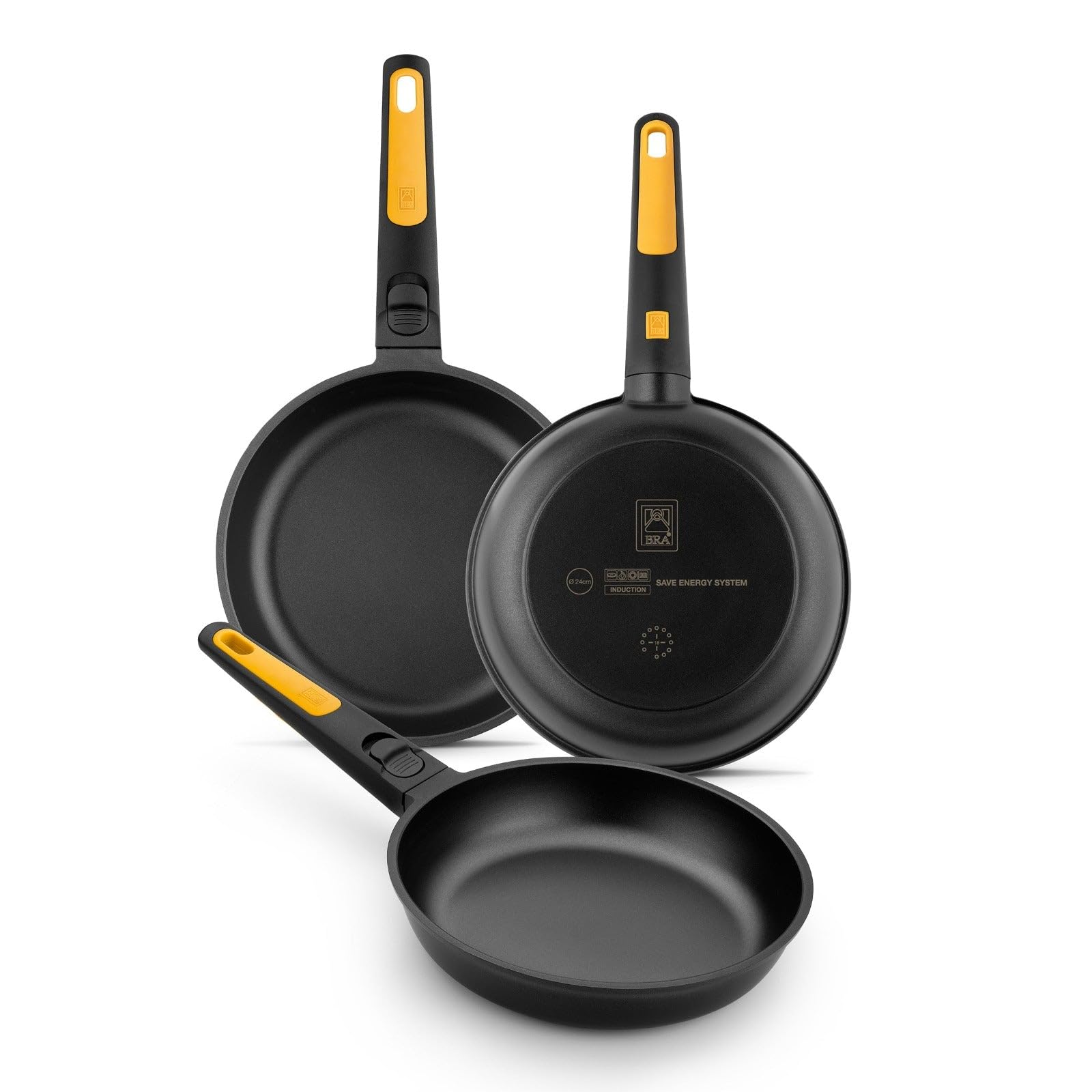 BRA Fast Click Padella 20cm Alluminio Fuso Antiaderente Full Induction