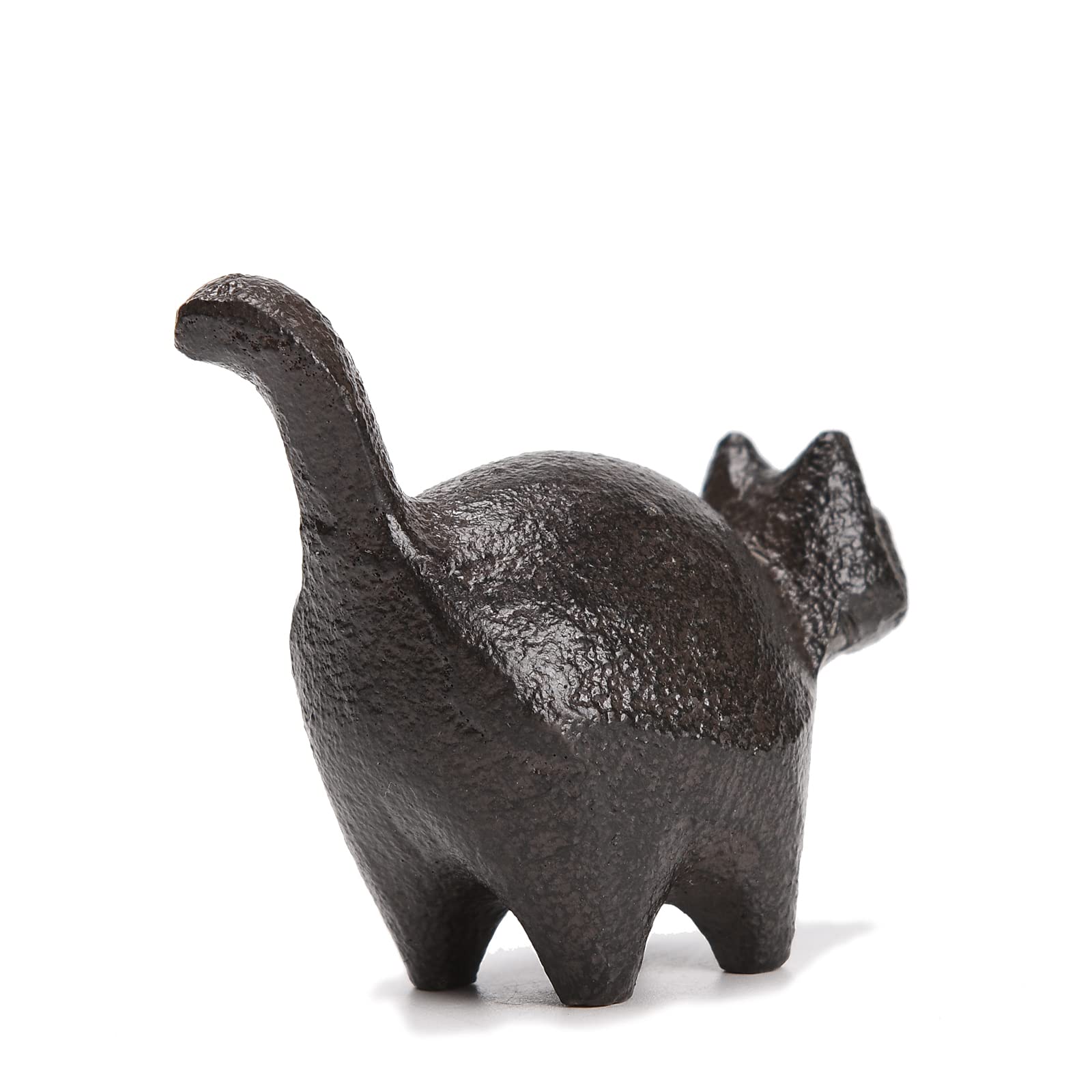 Figurina di Gatto in Ottone da 6 cm - Elegante fermacarte Decorativo per la scrivania di casa e Ufficio, Accento Chic per Interni ed Esterni
