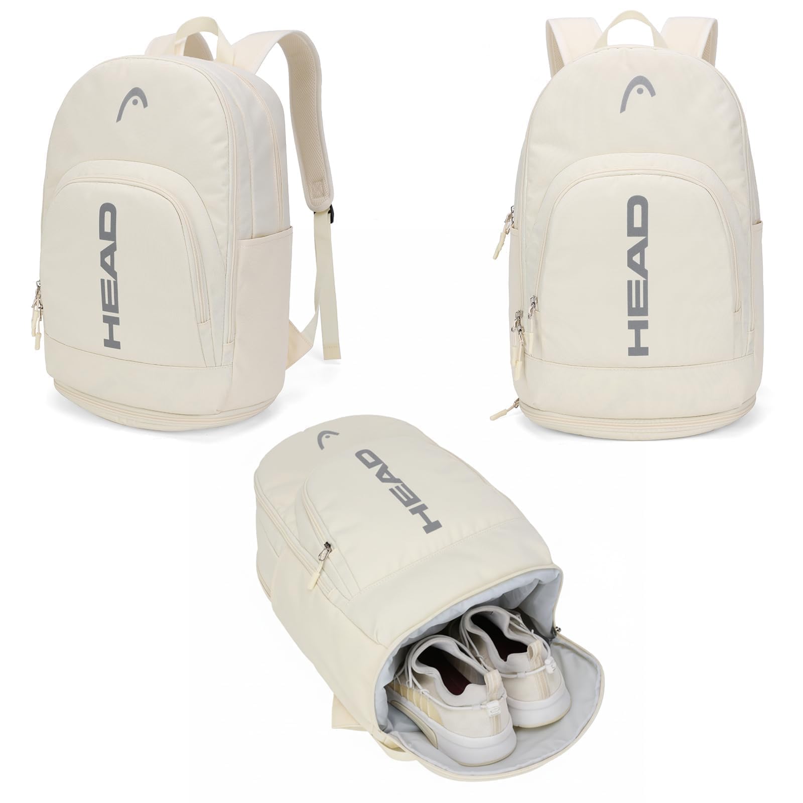 Gym Tennis Backpack for Women with Shoes Pocket Fits 15.6 inch Laptop | Waterproof Lightweight Daypack, Dual Compartments & 8 Pockets, for Pickleball Gym Fitness Work College Travel & Overnight