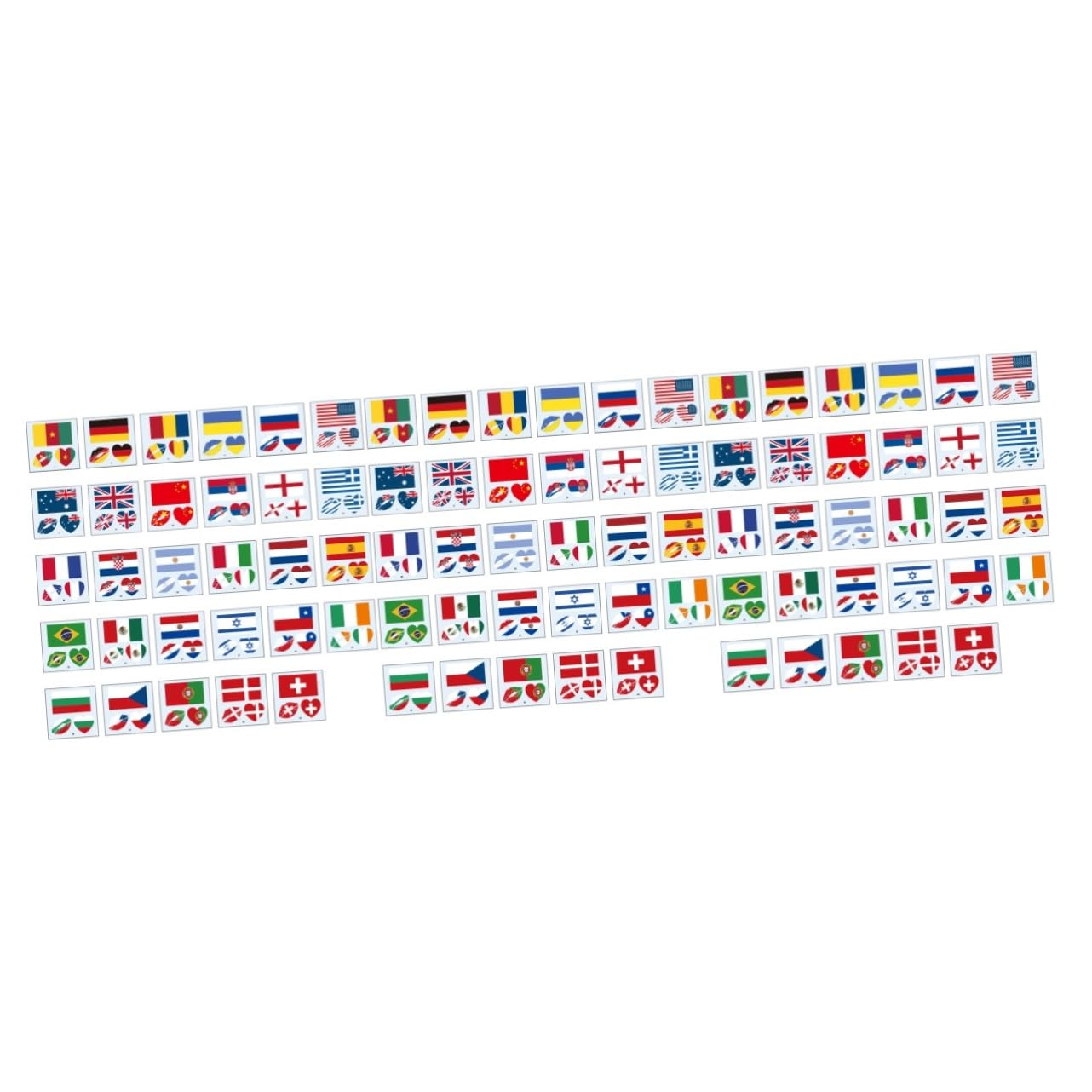 Healeved 348piezas Calcomanías Patrióticas De Bandera Tatuajes Temporales Para Rostro y Cuerpo Para Eventos Deportivos y Celebraciones