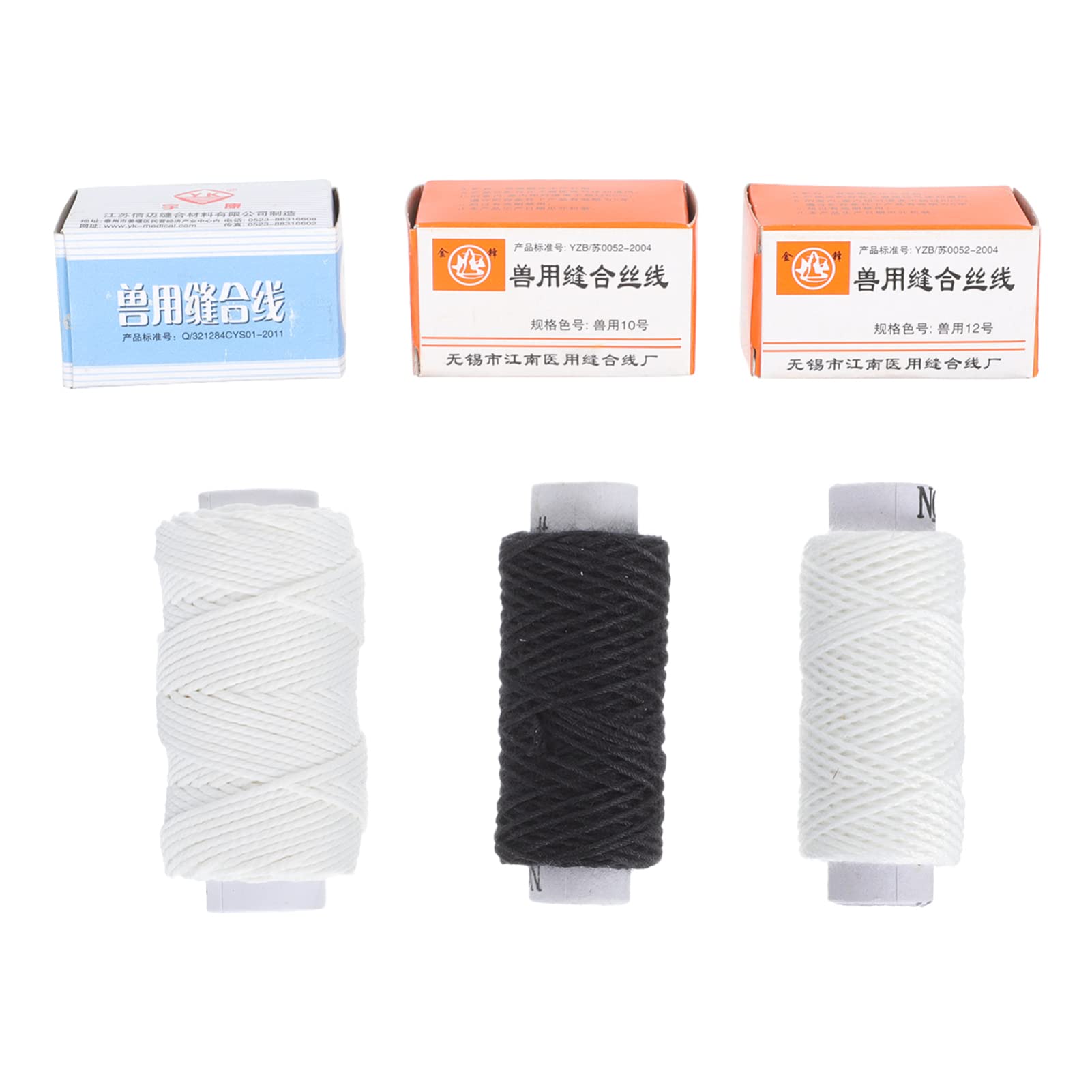 3Pcs Veterinary Surgical Thread Suture Cotton Thread Mixed Sutures Thread Practice Suturing Thread Veterinary Surgical Supplies