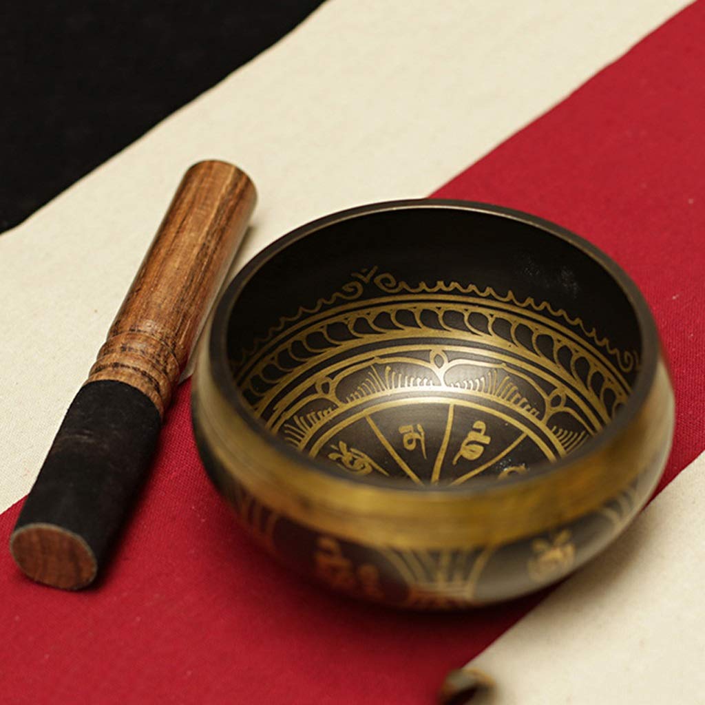 Verkauf beliebte Klangschalen Schwarz Blau Grün Option 9,5 cm Yoga Bowl Yogakom(Schwarz)