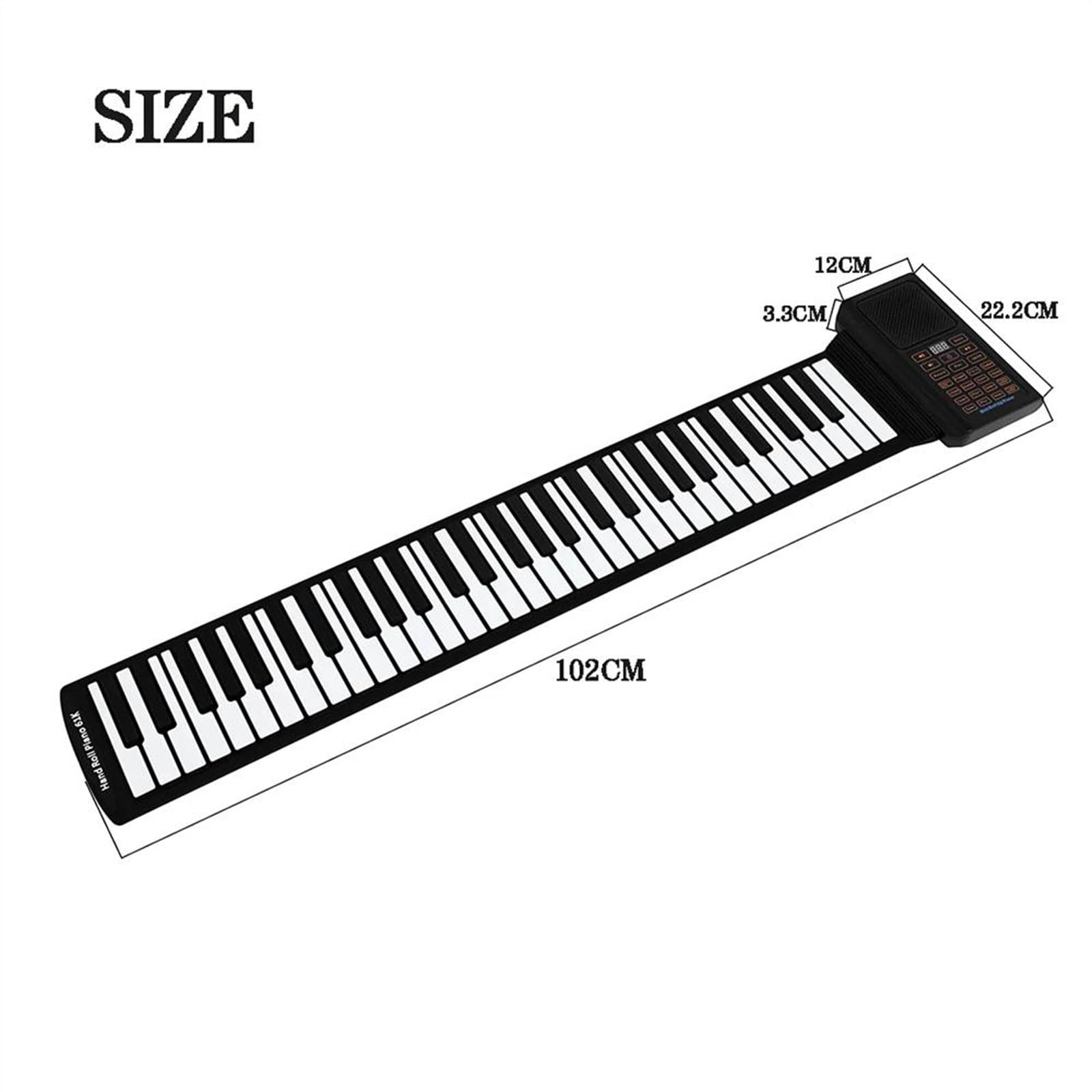 Student 61 Klawiszy Miękkie Silikonowe Pianino Elektroniczne Przenośne Składane Ręczne Zwijane Pianino Instrument Klawiszowy Elektroniczne Pianino dla Początkujący