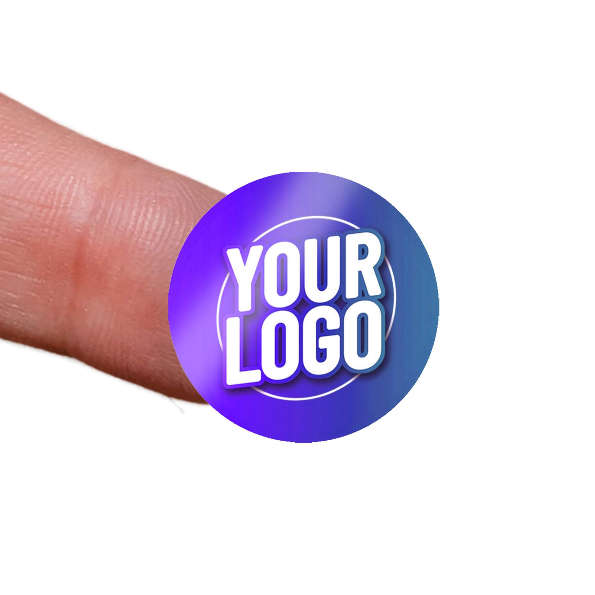 Personalised 19mm Vinyl Round Stickers - Custom Business Logo Labels - Circle Label Stickers for Company Branding - Packaging - Thank You Seals (Vinyl, 117 Labels (1 Sheet))
