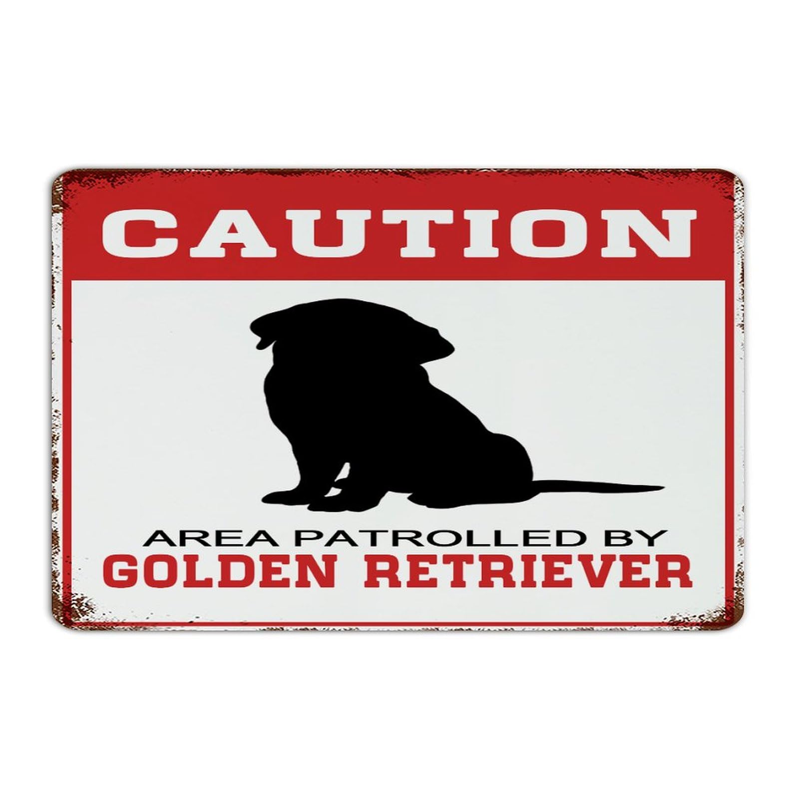 Panneau de sécurité Golden Retriever en métal de 30x45 cm pour décorer votre jardin et cour