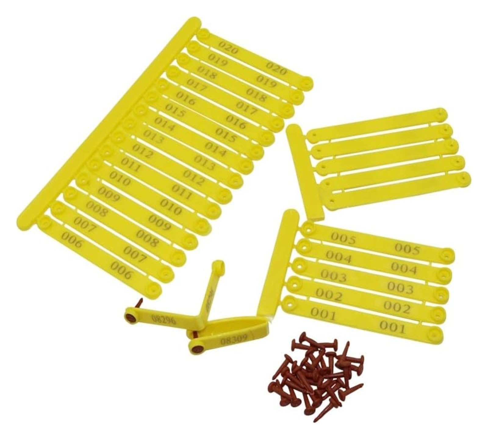 bagues pour pigeon， 100 pièces, anneau d'identification des ailes de poulet, oiseau canard caille Pigeon, Identificateur d'ailes de poulet(Yellow)