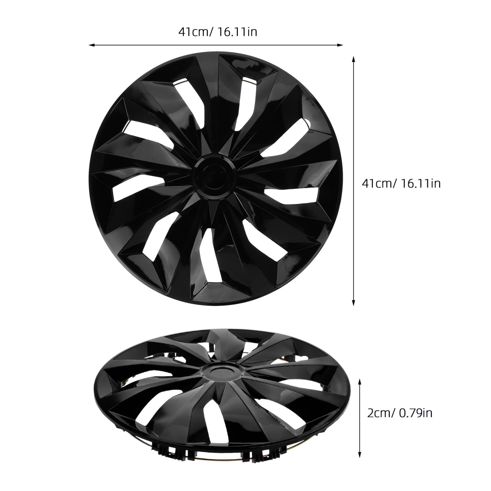iplusmile Enjoliveur De Roue 15 Pouces Noir Couvre-Moyeu Universel pour Jantes Voiture Accessoire Extérieur Facile À Installer Protection Durable
