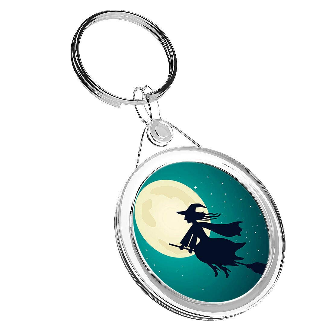 Destination Vinyl Keyrings Unisex Multi 1 X Halloween Wicked Witch Moon - Keyring Ir02 Mum Dad Birthday Fun Gift #16738