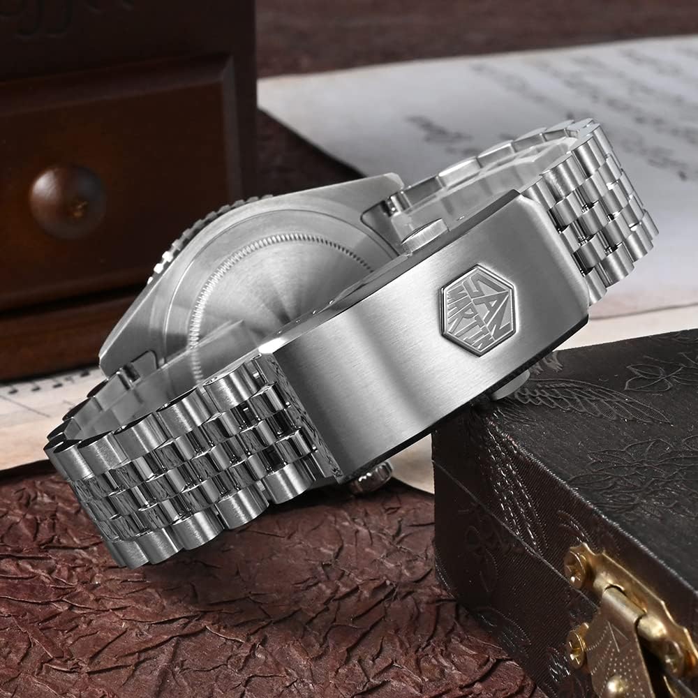 San Martin 40mm Luxury Sports Style Full Luminous GMT Watches Bidirectional Bezel Sapphire Glass Automatic Mechanical Watch