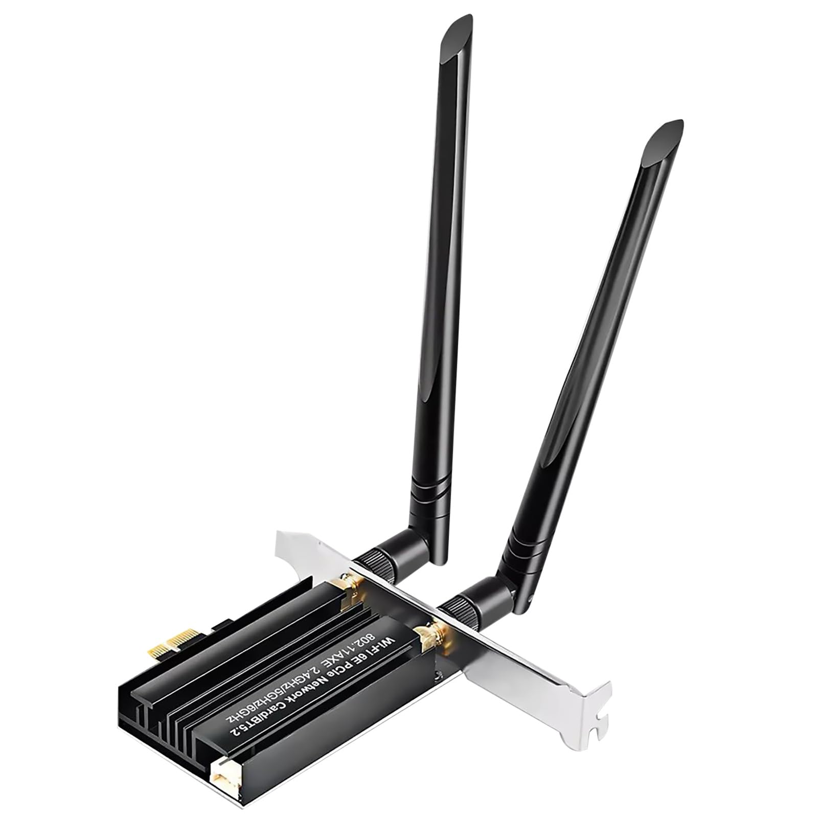 Carte WiFi 6E 5400Mbps PCIe AX210 Bluetooth 5.2 - Antennes 6dBi Magnétiques - Windows 10/11