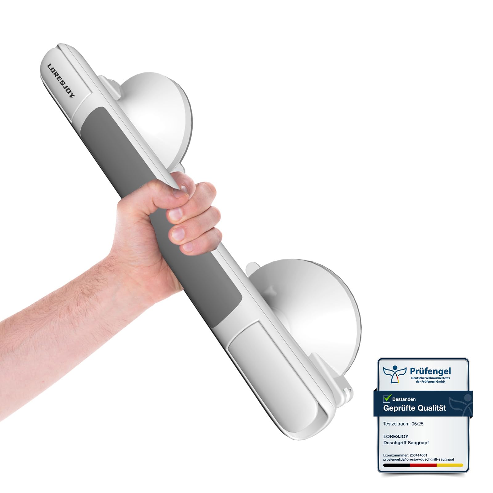 Mannicix Shower Grab Rails, Suction Cup Grab Bars for Bathtubs and Bathroom, 33 CM Hand Rails for Elderly for Elderly, Senior, Disabled, Strong Bathtub Shower Handles, No Drilling, Disability Aids