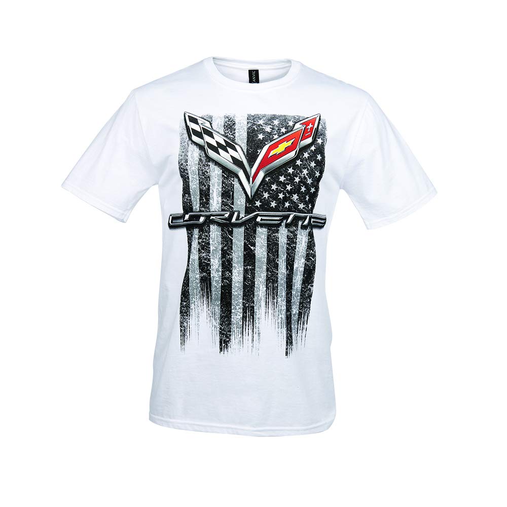 Sr1 Performance Men's White C7 Corvette American Legacy T-Shirt, Large