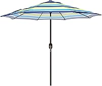 Vista 15 de Blissun - Sombrilla de aluminio para patio al aire libre de 9 pies, sombrilla de mesa para exteriores, sombrilla de jardín, sombrilla de mercado