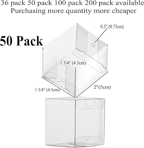 Miniatura 10 de Paquete de 100 cajas de macarrón transparentes para 2 pequeñas cajas de mineral cubiertas de chocolate de plástico, 4.17 x 2.16 x 1.37 pulgadas,