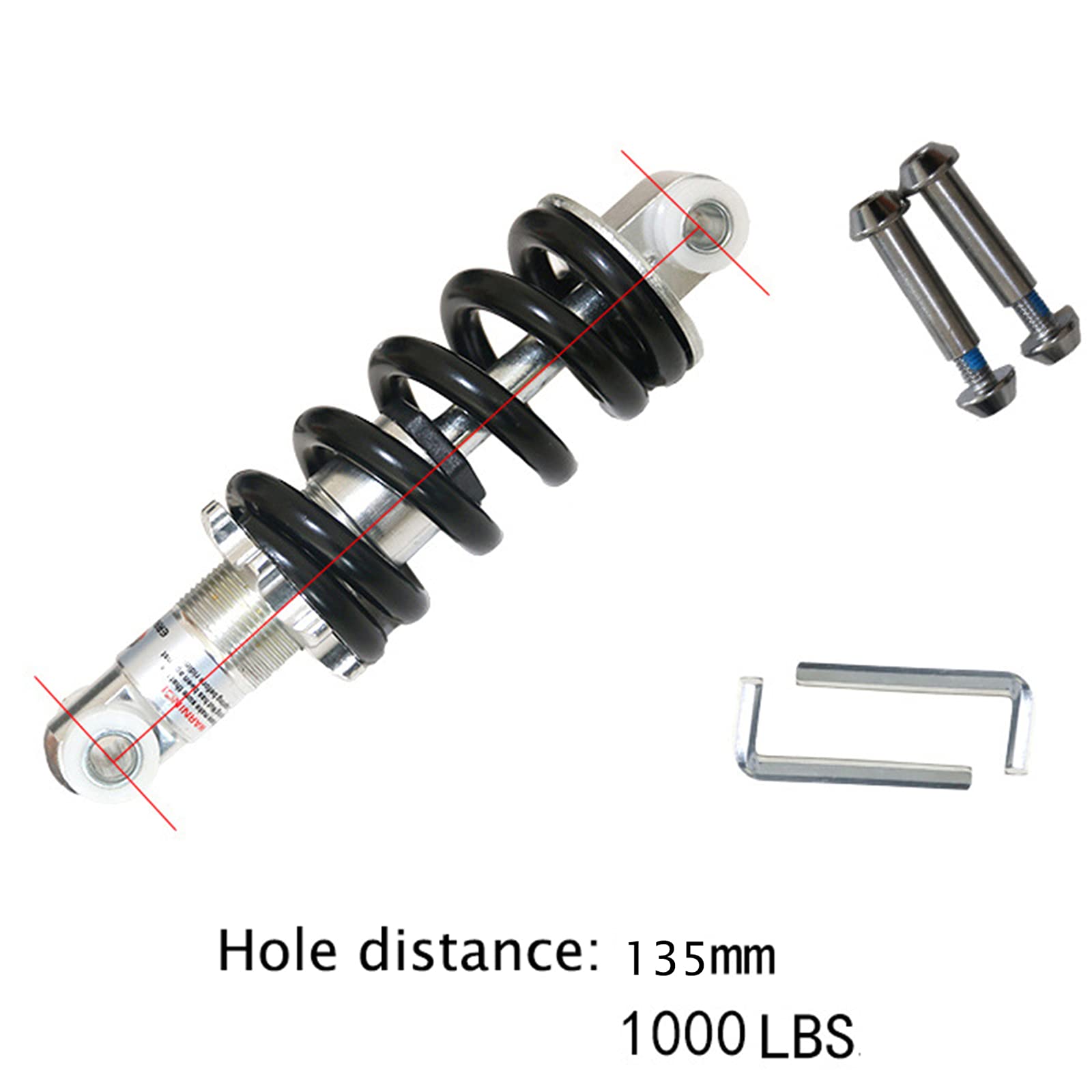 135mm MTB Federabsorber, Mountainbike Shock Spring Faltbare Fahrradteile Gelten für Elektrofahrräder Mountain Wheel Chair Bike Damper