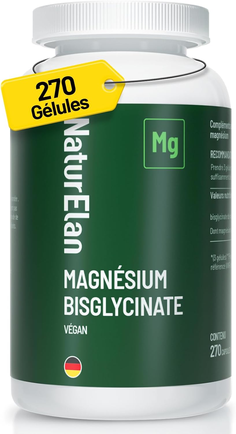 Magnesium Bisglycinate – 270 vegan capsules, 770mg of magnesium glycinate per capsule, including 100mg of elemental magnesium, Produced in Germany