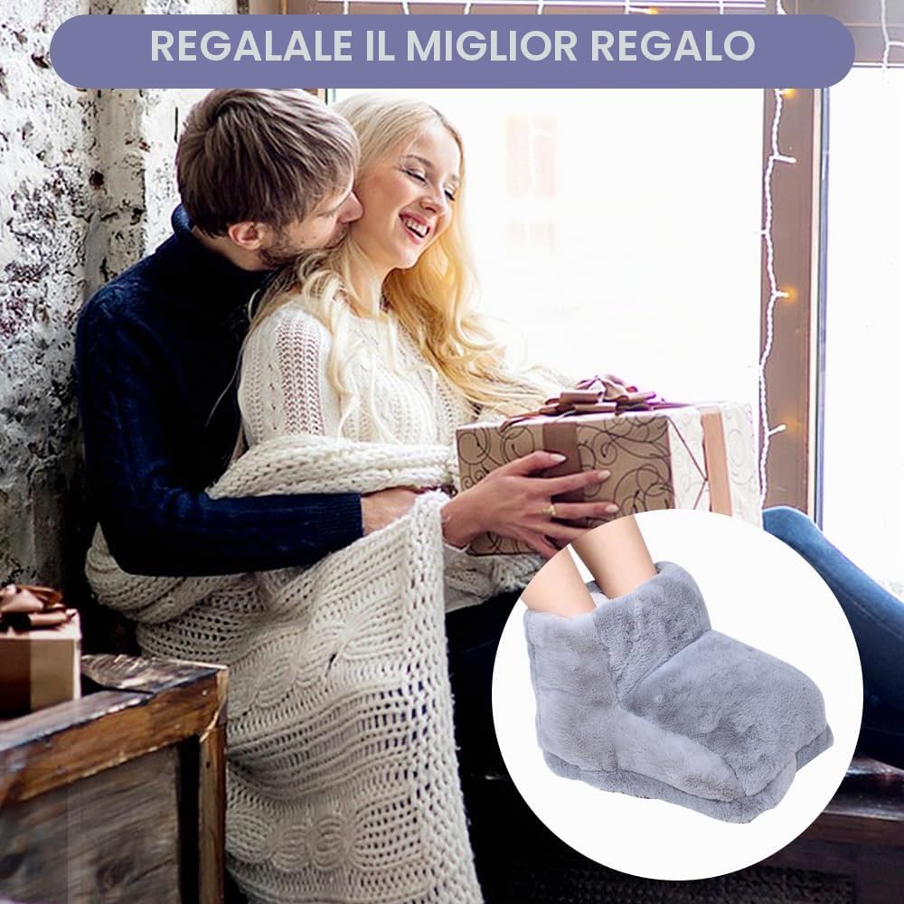 Scaldapiedi Elettrico Con Rivestimento Interno Lavabile, 5V Peluche Con 3 Livelli di Riscaldamento per Donne Uomini Anziani