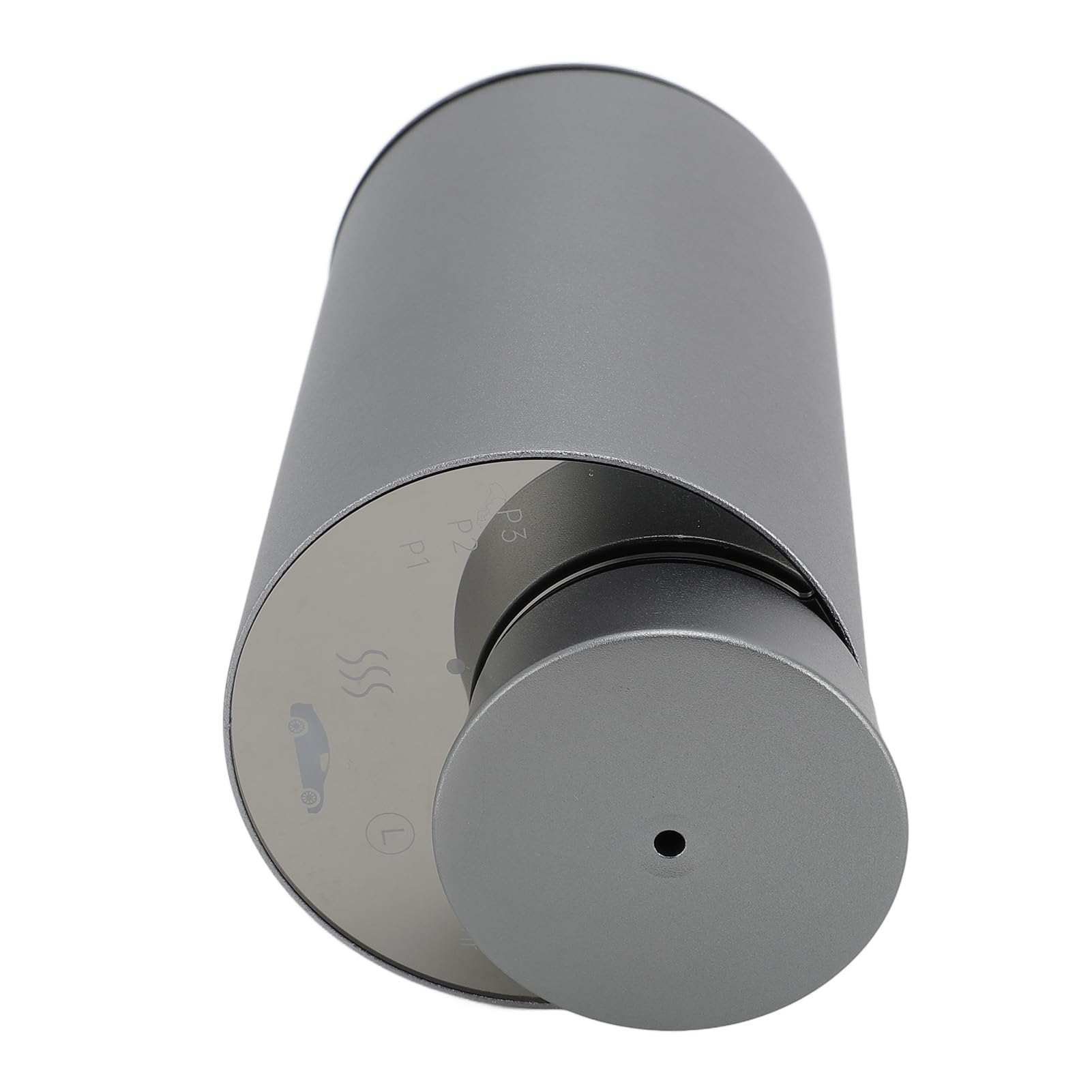 Difusor de Aceite Esencial pequeño Coche portátil silencioso Funciona con Pilas máquina de aromaterapia en Aerosol sin Agua para vehículos aleación de Aluminio 15,1 oz (Gray)