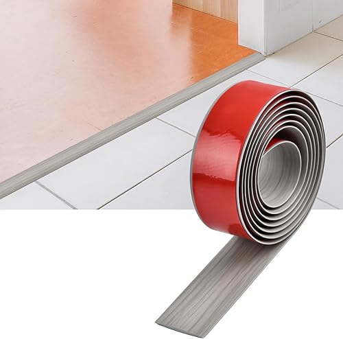 ZGONOUY Tira de transición de suelo autoadhesiva, tiras de transición de piso laminado de vinilo, tiras de borde de puerta de piso de madera para
