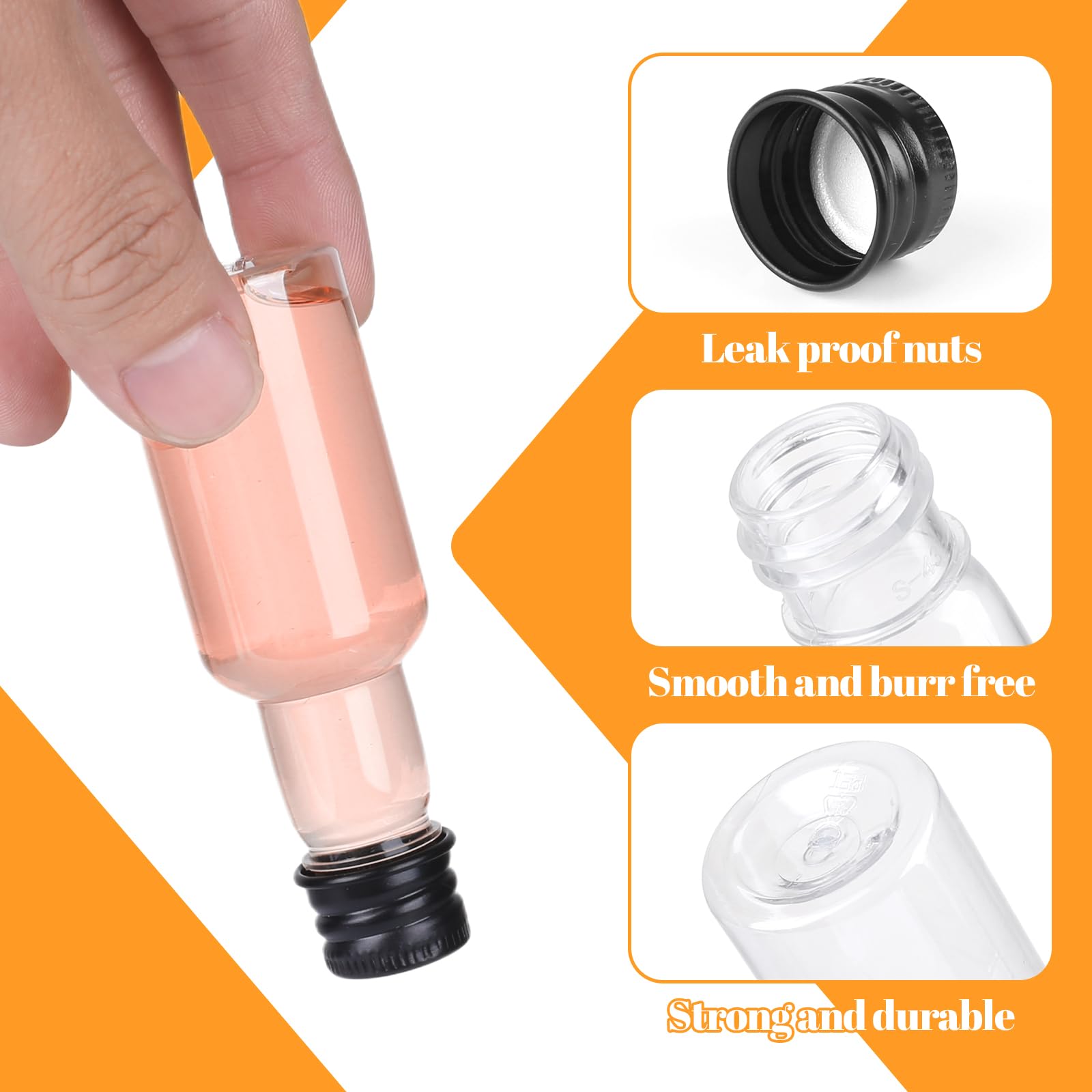 50 Pezzi Mini Bottiglie Alcolici Bomboniere, Bottigliette Liquore Mignon da 30 ml, Piccole Bottiglie di Plastica con Penna, Etichette, Imbuto e Pennello per Matrimoni, Feste e Whisky