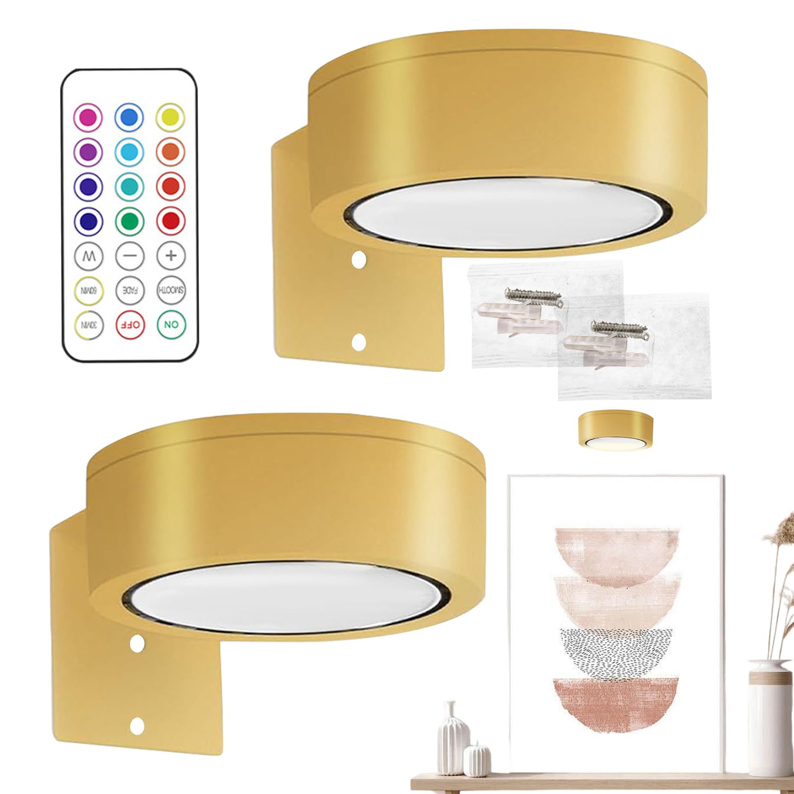 Renchey Battery Operated Picture Light, Magnetic Wall Lighting with Remote | Multifunctional Lamp for Bedroom Stairs Hallway Bedside