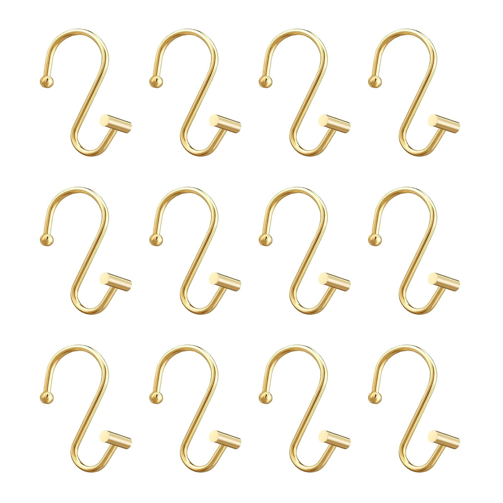 Tsophreniq Luxurious Shower Curtain Rings Elegant Hollow Sphere Decorated Shower Curtain Hook Sturdy Metal Curtains Hangers Hollow Sphere Designs Hook