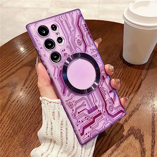 Coque Samsung S23 Ultra anti-trace violette pour recharge magnétique rapide