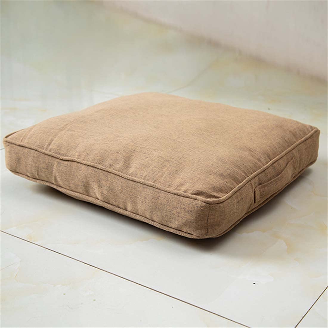 ping bu 10cm Thick Chair Seat Pads 45x45/50x50cm,Soft Booster Cushion Seat Pad Cotton Filling Chair Seat Cushions for Home Floor Office (45 * 45cm,Dark kahki)