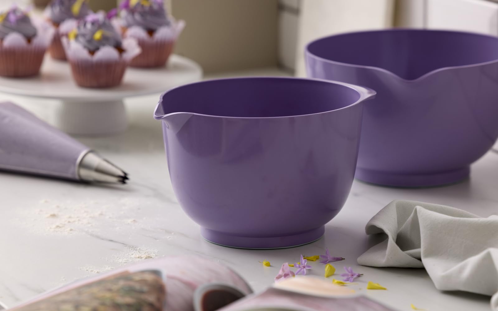 Set De Bols Rosti Margrethe - 4 Bols à Mélanger Avec Couvercles (0.25L à 3L) En Plastique Recyclable | Coloris Curry, Multifonction