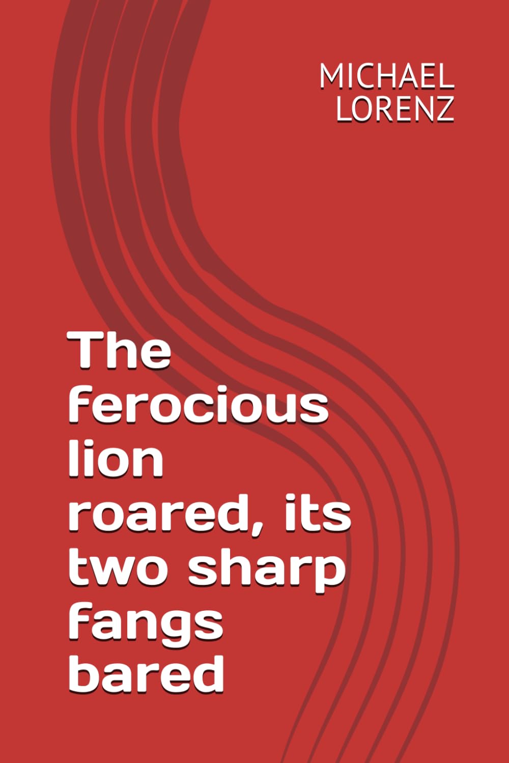The ferocious lion roared, its two sharp fangs bared