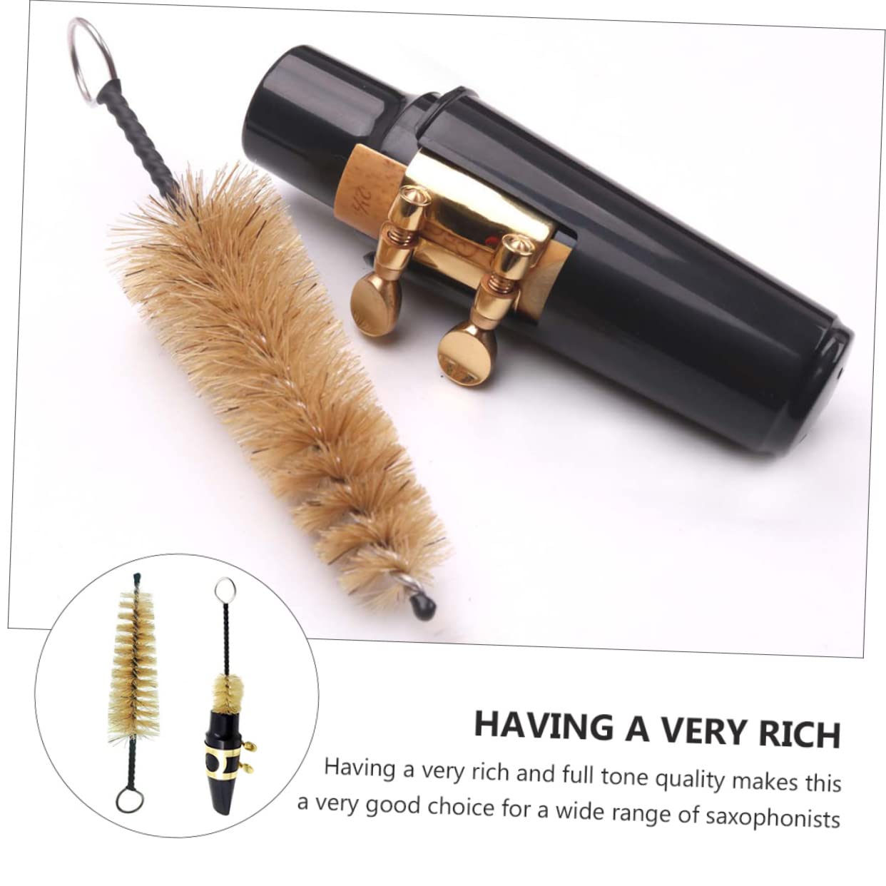 SUPVOX Tenor Saxophone Ligature Saxophone Brush Cleaner Musical Instrument Accessories Clarinet Reed Cleaning Brush