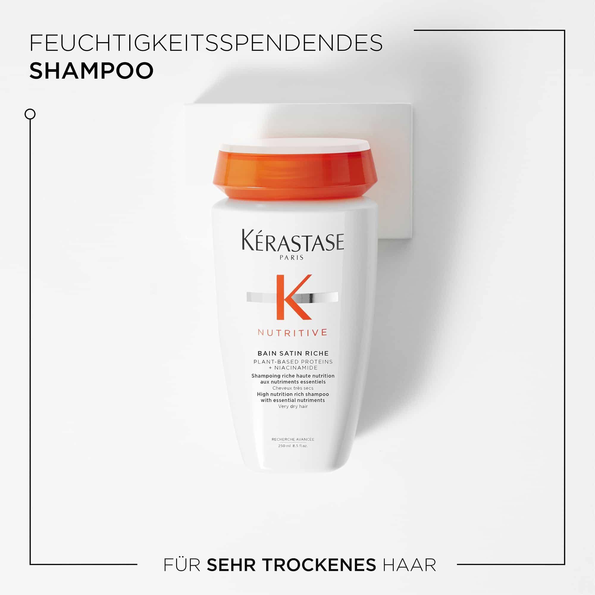 Kérastase Pflegeset mit Nutritive Bain Satin Riche High Nutrition Rich Shampoo, Nutritive Masquintense Deep Nutrition Soft Mask und Elixir Ultime Huile Originale Haaröl in Reisegröße (15 ml) gratis